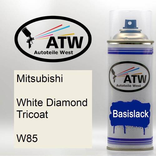Mitsubishi, White Diamond Tricoat, W85: 400ml Sprühdose, von ATW Autoteile West.